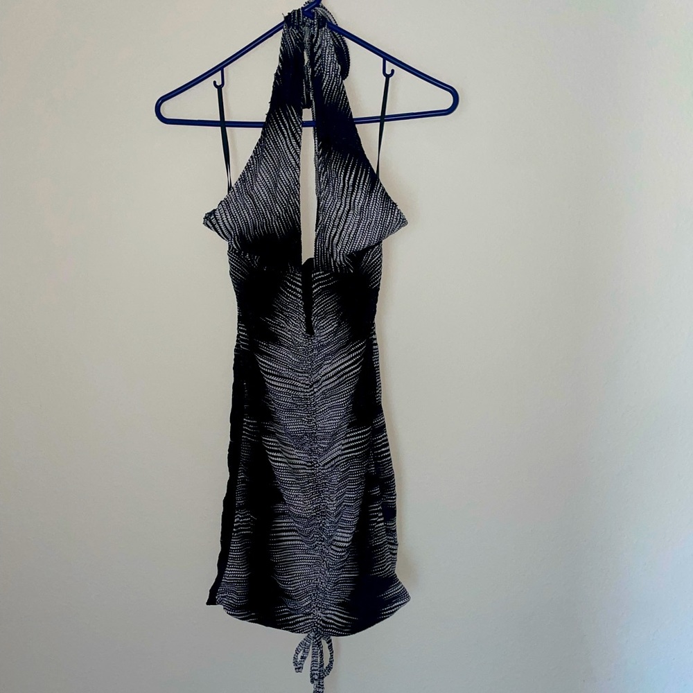 Black and white mini dress